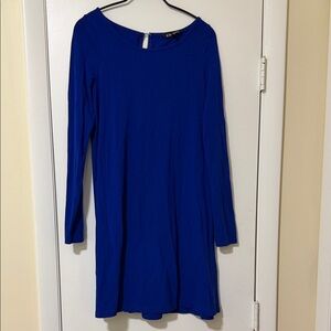 Express Blue Long Sleeve Dress